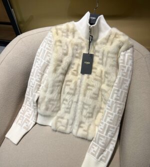 펜디 화이트 밍크 보머 자켓FNE16FAHOVF1FS7