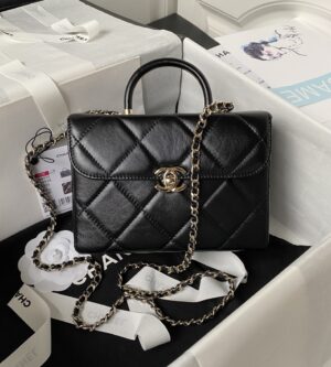 샤넬 23K cc로고 탑핸들 스몰 박스백 AS4470
