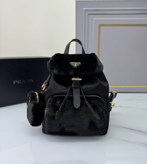 프라다 리나일론 및 시어링 백팩 1BZ074