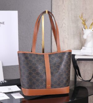 셀린느 23FW 트리오페 캔버스 스몰 카바스 숄더백 탄 115082CAS