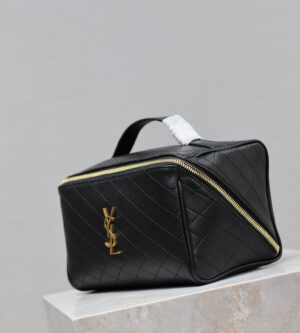 생로랑 Gaby 새틴/가죽 메이크업 케이스 78IG1N041