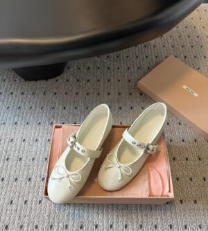 미우미우 가죽 발레리나 메리제인 플랫슈즈 5F210E 신발