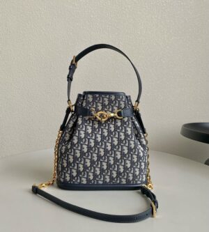 디올 오블리크 쎄 디올 버킷 호보백 스몰 미디움 블루 M2272UTZQ