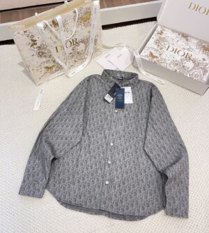 디올 코튼 데님 오블리크 오버 셔츠  013D585B3001