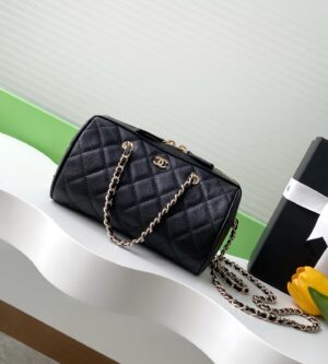샤넬 25SS 미니 볼링백 체인 핸들 미니 토트 보스턴백 캐비어 AP4474