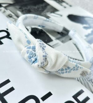 샤넬 헤어밴드 프린티드 데님 화이트, 블루 AAB034