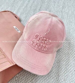 미우미우 데님 베이스볼 캡 야구 모자 5HC274