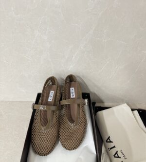 알라이아 25SS 매쉬 피시넷 메리제인 발레 플랫슈즈