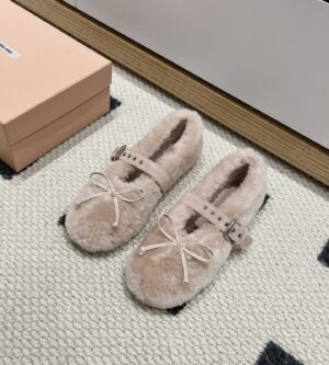 미우미우 시어링 메리제인 플랫슈즈 5F272E 신발