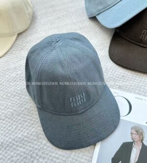 미우미우 드릴 베이스볼 캡 야구 모자 5HC370