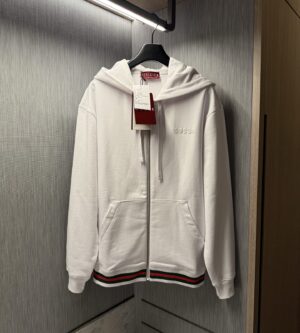 구찌 25FW Web 웹스트라이프 트림 후드 집업 맨투맨 810383