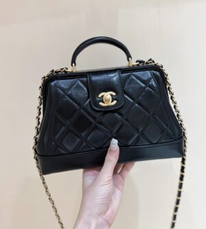 샤넬 24A 공방 닥터백 미니/스몰 탑핸들 체인 크로스백 블랙 브라운 AS4958