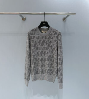 발렌티노 그레이 FF 자카드 니트 FZXE39AYM1