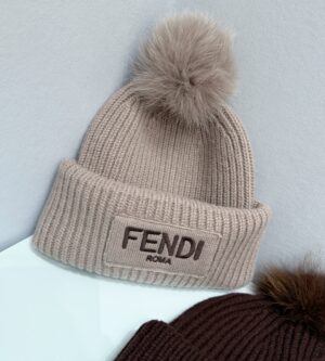펜디 울 리브 니트 폼 폼 비니 모자 FXQ848
