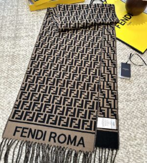 펜디 FF 카멜 울 캐시미어 스카프 목도리 FXT113AQCW