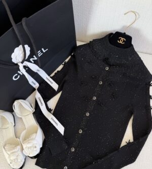 샤넬 글리터 믹스드 파이버 가디건 25FW P80780