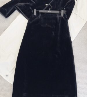 디올 스트레이트 미디 스커트 치마 코튼 벨벳 611J46A3312