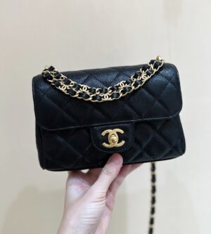 샤넬 25P CC로고 두줄체인 미니 플랩백 AS5239