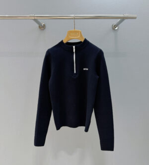 미우미우 울 하프 지퍼 니트 MML01W