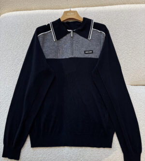 미우미우 코튼 및 실크 폴로 니트 MMLB20