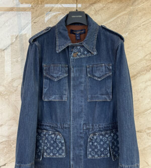 루이비통 모노그램 액센트 로 데님 사파리 청자켓 1AJGEV