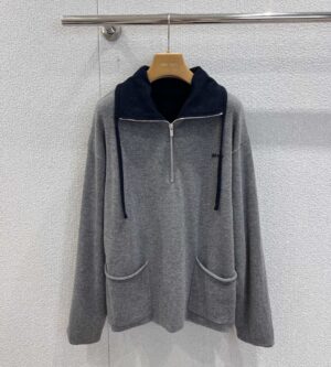 미우미우 캐시미어 반 집업 니트 MMR462