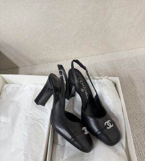 샤넬 25K 슬링백 힐 CC로고 큐빅 스트라스 하이힐 G46839