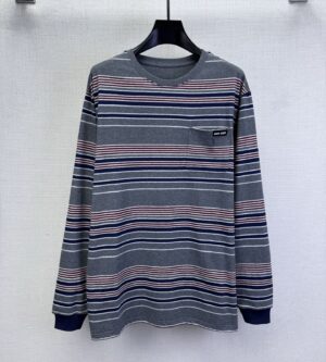 미우미우 스트라이프 저지 티셔츠 MJLA18