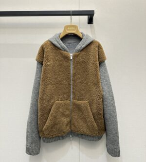 미우미우 울 캐시미어 시어링 블루종 자켓 MMJ142