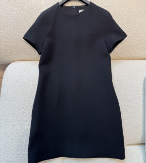 디올 블랙 울 실크 스트레이트 원피스 341R26A1166