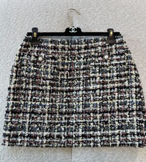 샤넬 멀티컬러 코튼 트위드 미니스커트 P80479