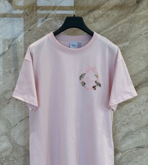 디올 아무르 오버사이즈 크롭 티셔츠 핑크 623T12A4269