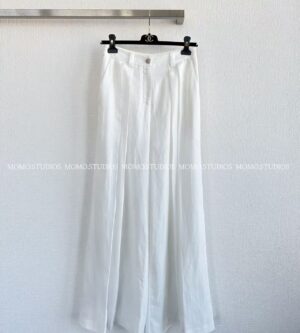 샤넬 26C 크루즈 실크 아이보리 트라우저 팬츠 P80833