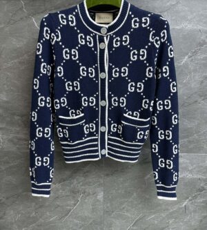 구찌 여성 GG 로고 자카드 코튼 가디건 753917