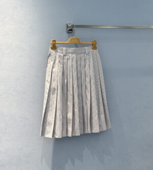 미우미우 플리츠 스트라이프 포플린 스커트 MG2052