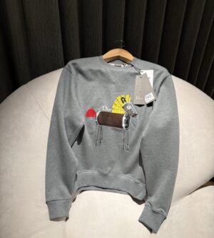 디올 홀스 자수 스웨트셔츠 맨투맨 플리스 그레이 683J625A0531