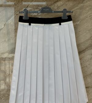 프라다 플리츠 포플린 러시 스티치 스커트 P161Z