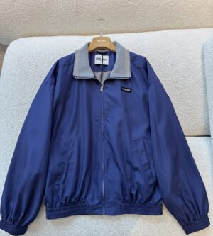 미우미우 테크니컬 포를린 블루종 집업 자켓 ML1461