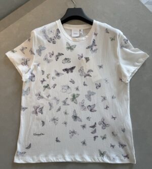 디올 나비 반팔 티셔츠 베이지 613T07A4263