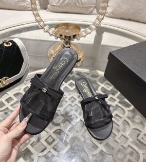 샤넬 26SS 메쉬 뮬 슬리퍼 CC로고 리본 샌들 G47023