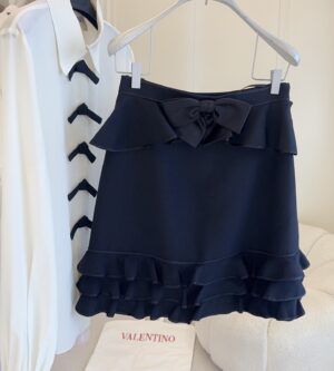 발렌티노 크레이프 쿠튀르 미니 스커트 8B3RAEF51CF