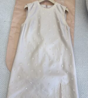 미우미우 자수 실크 울 미니 원피스 MF6166