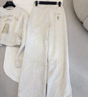 디올 플레어 팬츠 바지 베이지 613P22A4258