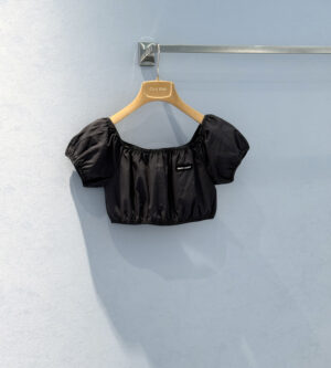 미우미우 포플린 크롭 탑 MT2189