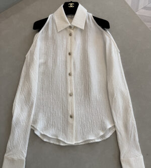 샤넬 26C 긴팔 실크 셔츠