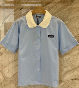 미우미우 포플린 반팔 셔츠