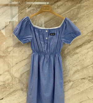 미우미우 체크 포플린 미니 원피스 MF6225