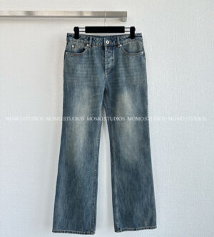 디올 레귤러 핏 진 청바지 스톤워싱 데님 블루 622P90A3215