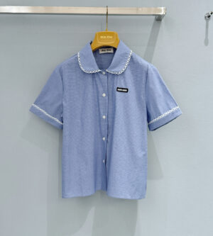 미우미우 깅엄 반팔 셔츠 MK2016