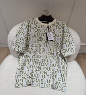 루이비통 자카드 시그니처 반팔 크루넥 니트 티셔츠 1AJTWZ